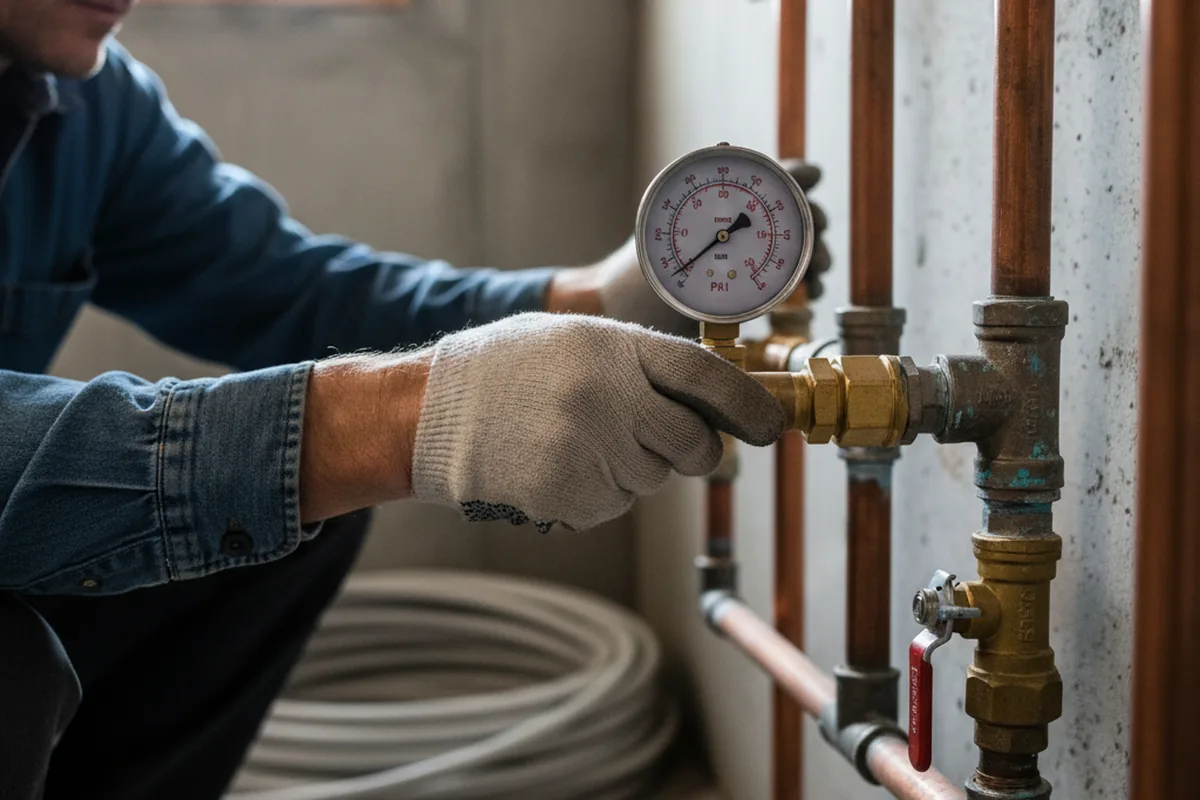 Pressure testing a repaired line during Water Line Repair in Higginsport