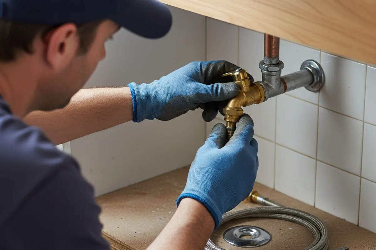 Shutoff valve and fitting work during Faucet and Fixture Repair in Higginsport